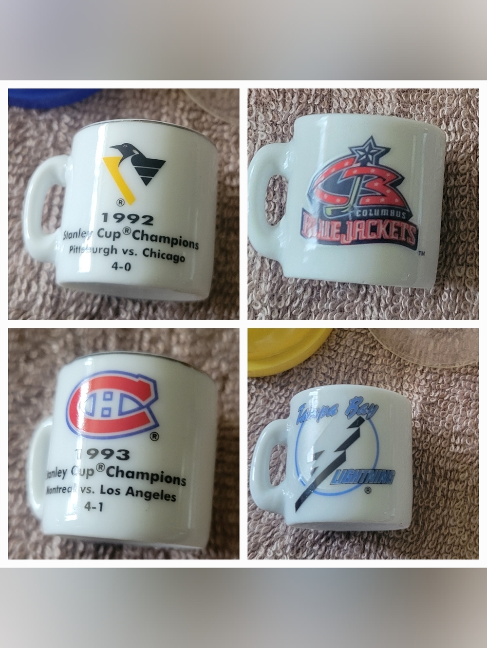 NHL Stanley Cup Champions Cup Crazy Mini Mugs...SET OF 4